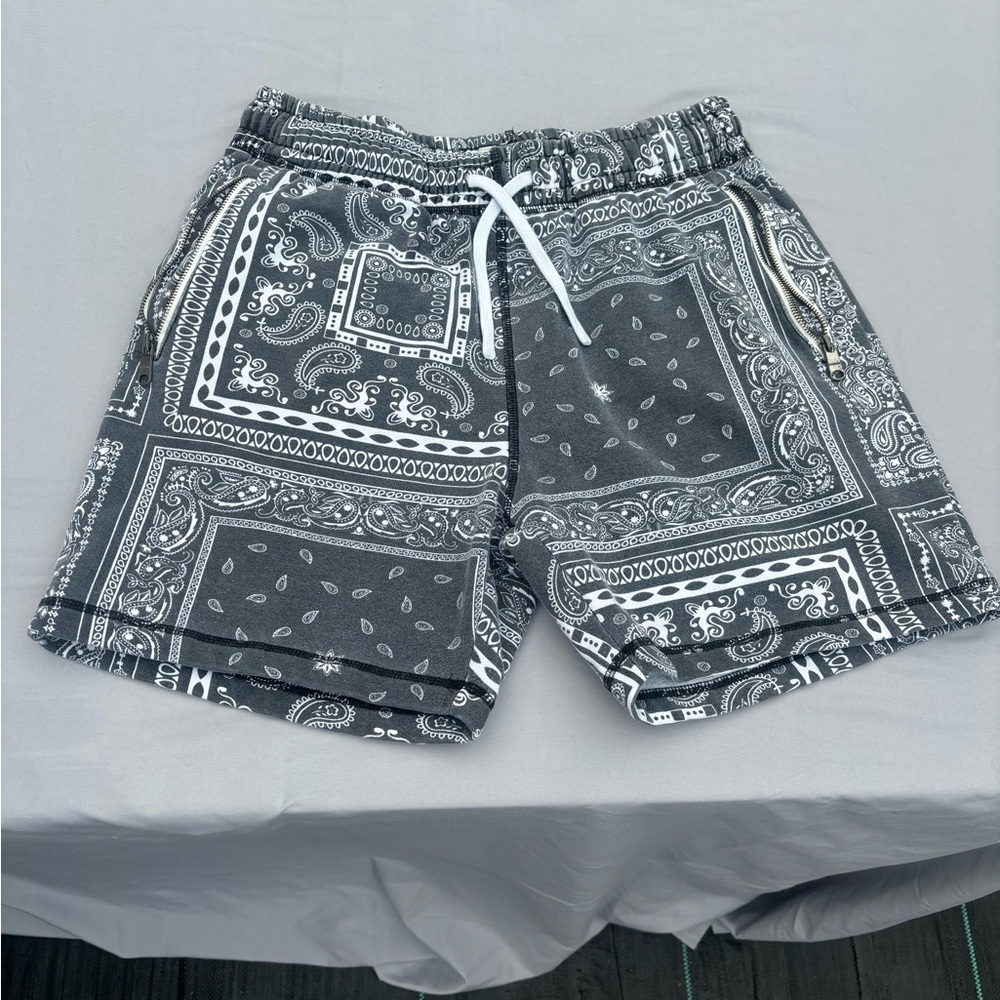Men's Black Paisley Swim Shorts